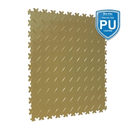 TekTile Chequer Plate Beige with Dovetail Interlock - PU Coated - 4mm