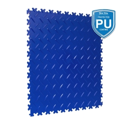 TekTile Chequer Plate Blue with Dovetail Interlock - PU Coated - 4mm