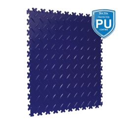TekTile Chequer Plate Navy Blue with Dovetail Interlock - PU Coated - 4mm