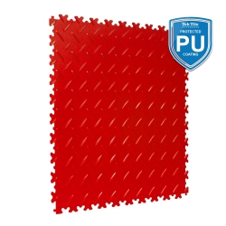 TekTile Chequer Plate Red with Dovetail Interlock - PU Coated - 4mm
