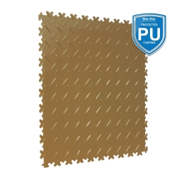 TekTile Chequer Plate Tan with Dovetail Interlock - PU Coated - 4mm